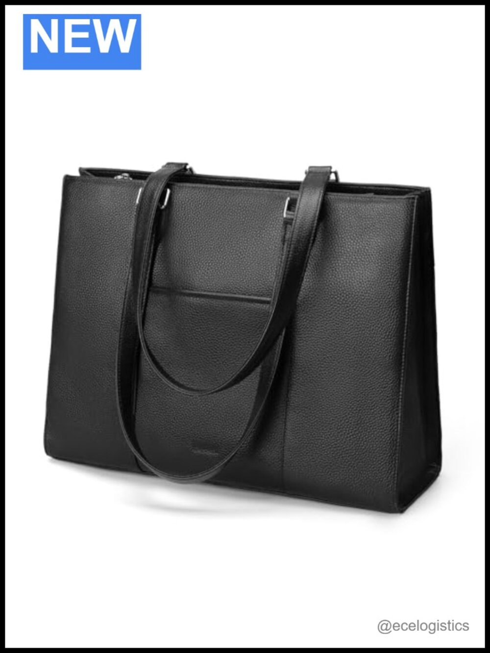 Genuine Leather Tote Bag for Women with Padded Laptop Compartment - Work